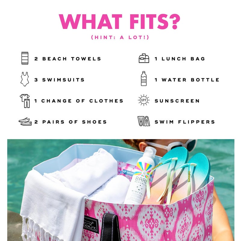 SCOUT Original Deano Tote Large - Durable Lightweight Open Top Beach, Pool & Lake Bag, Inside Zip Pocket, Folds Flat - Image 4